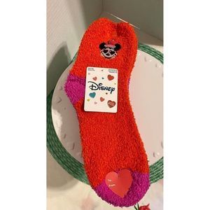 Disney Minnie Mouse Valentines Fuzzy Socks 2 pack